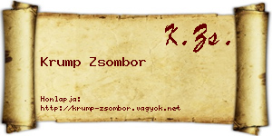 Krump Zsombor névjegykártya